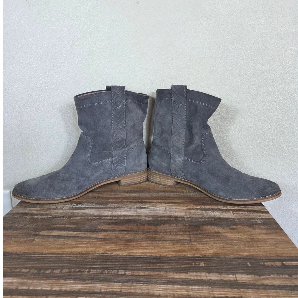Toms Woman's Laurel Gray Suede Boho Pull on Ankle Boots Size 10 - Picture 5 of 9